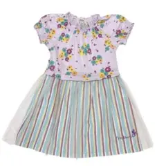 ニットプランナー ラベンダー 紫 カラフル ストライプ ワンピース スカート