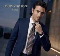 美品】LOUIS VUITTON ルイヴィトン ネクタイ 青 ソリッド タグ付