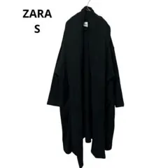 ZARA ロングコート　ロングカーディガン　黒　コットン100% S
