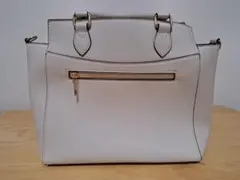 しまむらCLOSSHI ホワイト シンプル ハンドバッグ　合成皮革　フォーマル
