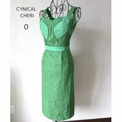 新品 CYNICAL CHERI ノースリーブタイトワンピース ドレス グリーンのサムネイル