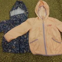 フード付きジャケット 花柄　ピンク　110cm　2枚セット