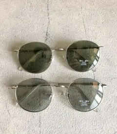 ●ボストン型 偏光＆調光サングラス マットシルバー×ライトグレー(グリーン)