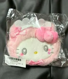 サンリオ ハローキティ ミニフェイスポーチ ねこねこメイド リボン ピンク