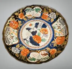 【美品】吾山窯　金彩染錦牡丹 大鉢　直径31cm 高さ6cm