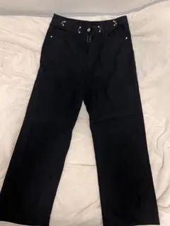ブラックデニム ワイドレッグパンツ