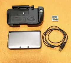 ニンテンドー3DSLL SILVER×BLACK 拡張スライドパッドセット