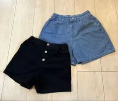 黒 ショートパンツ 140 150 GU 等　2枚セット