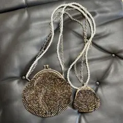 ハンドメイド ビーズかぎ針編み がま口財布 セット