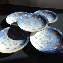 紅葉模様の平皿5枚セット