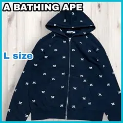 エイプ A BATHING APE ダブルジップ パーカー フーディー 総柄のサムネイル