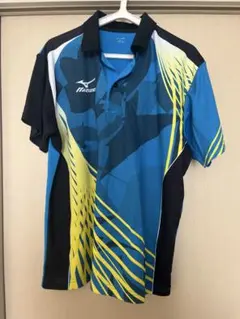 Mizuno 卓球 ポロシャツ 青黒黄