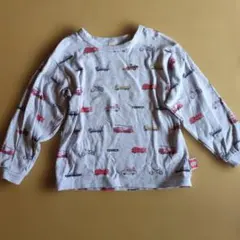 petit main TOMICA 車両柄 厚め長袖Tシャツ 120cm グレー