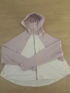 C・towel フード付きジップアップパーカー ピンク×ホワイト