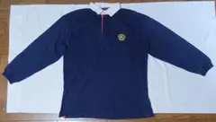 バーバリー　ネイビー 長袖　ポロシャツ ヴィンテージ