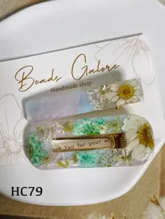押し花ヘアクリップ2個セット HC79
