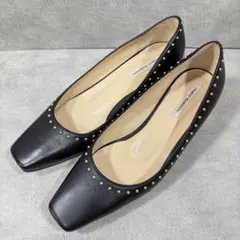 ファビオルスコーニ パンプス 太ヒール スタッズ レザー ブラック 23