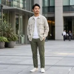 ジャーナルスタンダード リネンミリタリーシャツジャケット ベージュ F
