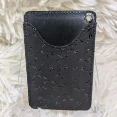 美品 印傳屋 パスケース IDケース トンボ ブラック