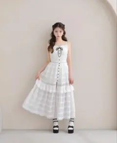 エムミーエメ Lame chiffon ribbon slit onepiece - メルカリ