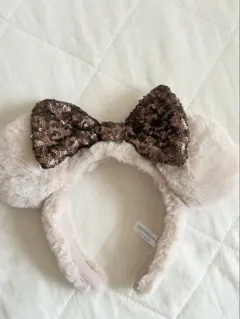ミッキー耳カチューシャ スパンコールリボン付き