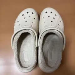 Crocs クロックス ボア付き サボ サンダル アイボリー W9のサムネイル