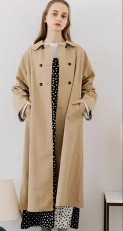 POUDOUDOU ダブルボタンコート　ベージュのサムネイル