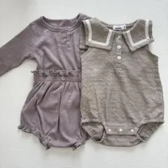 70cm セットアップ　しゅわしゅわセーラーローンパース