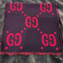 GUCCI　ジャンボGGロゴマフラー 　ジャガード　リバーシブル