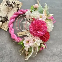 101 しめ縄リース　お正月飾り　玄関リース　しめ飾り　ハンドメイド2026