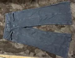 H&M DIVIDED ワイドデニム ブラック センターライン入り 38サイズ