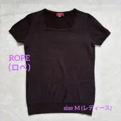 ROPE （ロペ） ウール混半袖セーター スクエアカラーニット