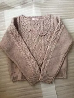 ピンク ケーブルニット セーター 130cm