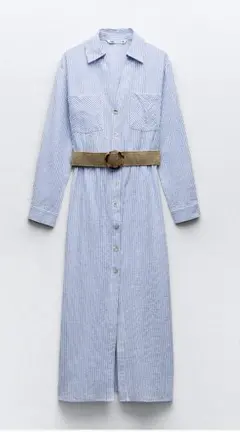 ZARA ストライプシャツワンピース
