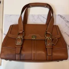 COACH レザー ハンドバッグ ブラウン