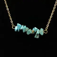 287遺品整理品　ネックレス　ターコイズ？　トルコ石？　ゴールド　ヴィンテージ