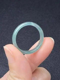 8.5号 高氷種 グアテマラ産天然翡翠A貨 湖水グリーン くりぬきリング