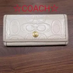 コーチ 長財布 白