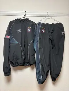 9090✖️umbro グラデーション　ナイロンジャケットブラック セットアップ