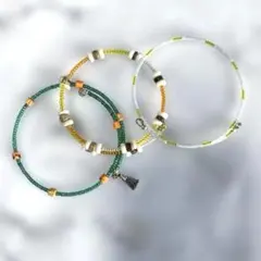 シェル ウッド タッセル アンクレット ブレスレット バングル3set