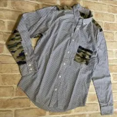 希少✨OXFORD LADS 長袖　チェックシャツ　迷彩柄　メンズ