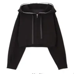 JILL by JILLSTUART ダイバー素材ショート丈フーディ　ブラックのサムネイル