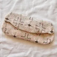 ビンテージ 日本橋三越 ビーズ刺繍のクラッチバッグ