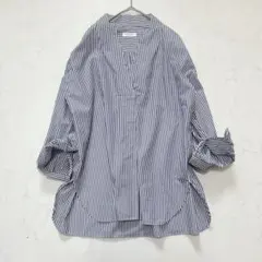 BEAUTY&YOUTH レディースシャツ ストライプ 長袖 オープンネック
