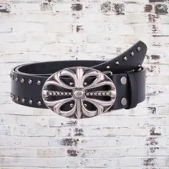 スタッズ ベルト 十字架 クロス バックル Y2K グランジ ブラック