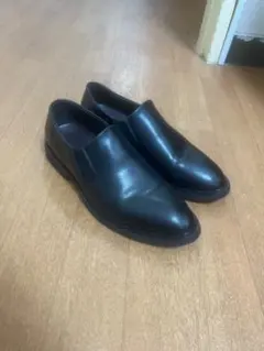 黒レザー スリッポンローファー