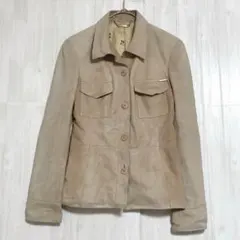 ケイオブクリッツィア　羊革シングル ツイードジャケット　ベージュ　L