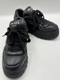 プラダ PRADA レザースニーカー 厚底 ブラック 35 1/2のサムネイル
