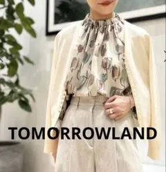 TOMORROWLAND ツーリップフラワープリント ギャザーネックブラウス