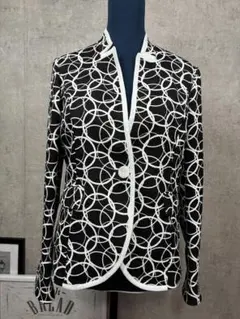 テーラードジャケット M相当 ブラック 長袖 伸縮性無 日本製 レディース